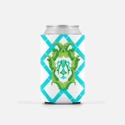 Set Of 2 Banana Leaf Crest, Caribbean, Personalized Can Coolers