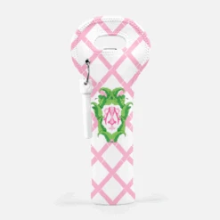 Banana Leaf Crest, Flamingo, Wine Carrier With Cork Screw