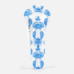 Chinois Lobsters & Crabs, Indigo, Wine Carrier With Cork Screw