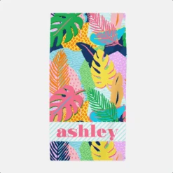 Vivid Jungle Personalized Beach Towel, Nightfall