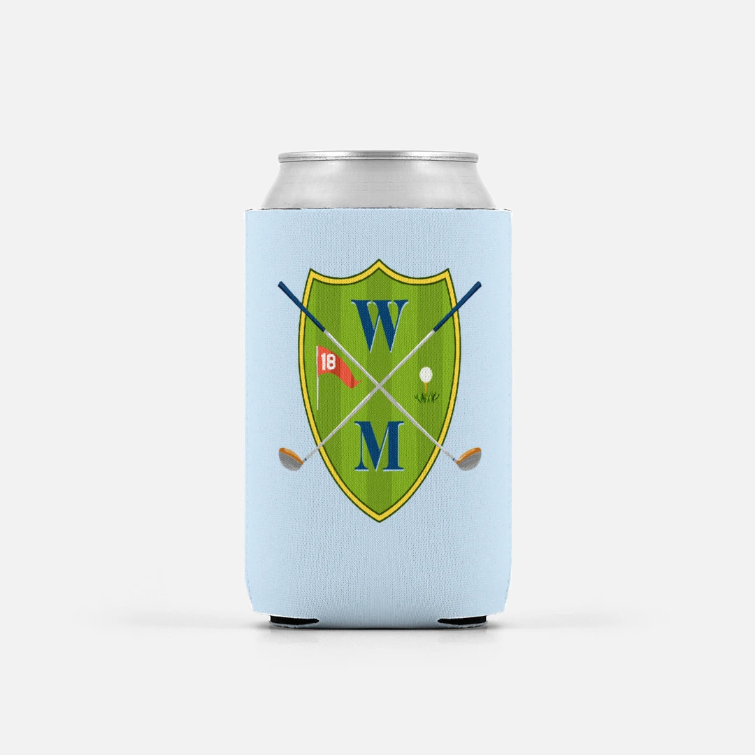 Men's Custom Golf Crest Can Coolers, Set Of 2 1 Men's Custom Golf Crest Can Coolers, Set Of 2