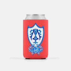 Set Of 2 Chinois Crab Crest, Geranium, Personalized Can Coolers