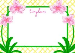 Pink Orchid Flat Note Cards