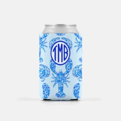 Set Of 2 Chinois Lobsters & Crabs, Seashore, Personalized Can Coolers