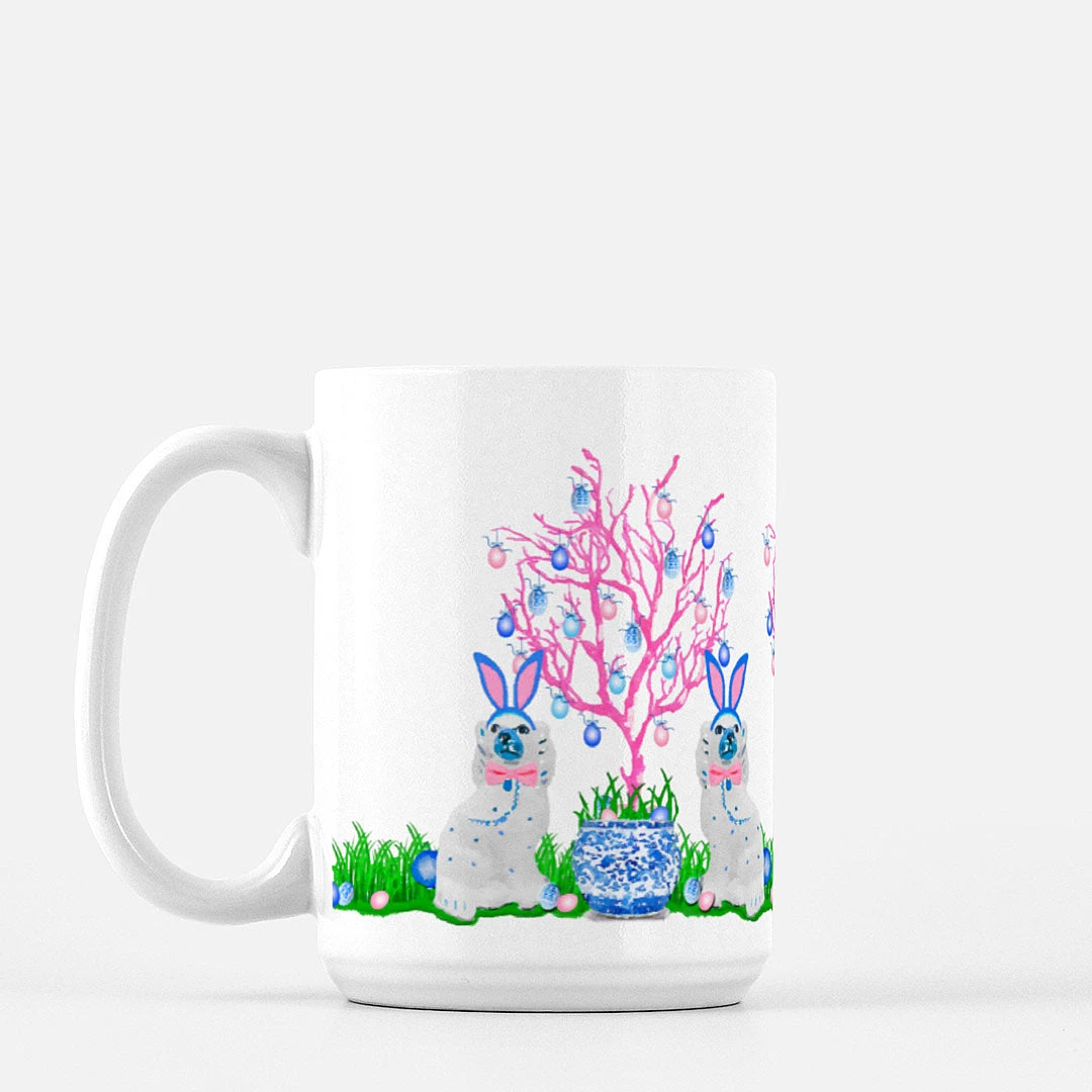 Spring Staffies Easter Porcelain Mug 1 Spring Staffies Easter Porcelain Mug