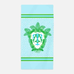 Tropical Palm Leaf Custom Crest, Saltwater, Beach Towel