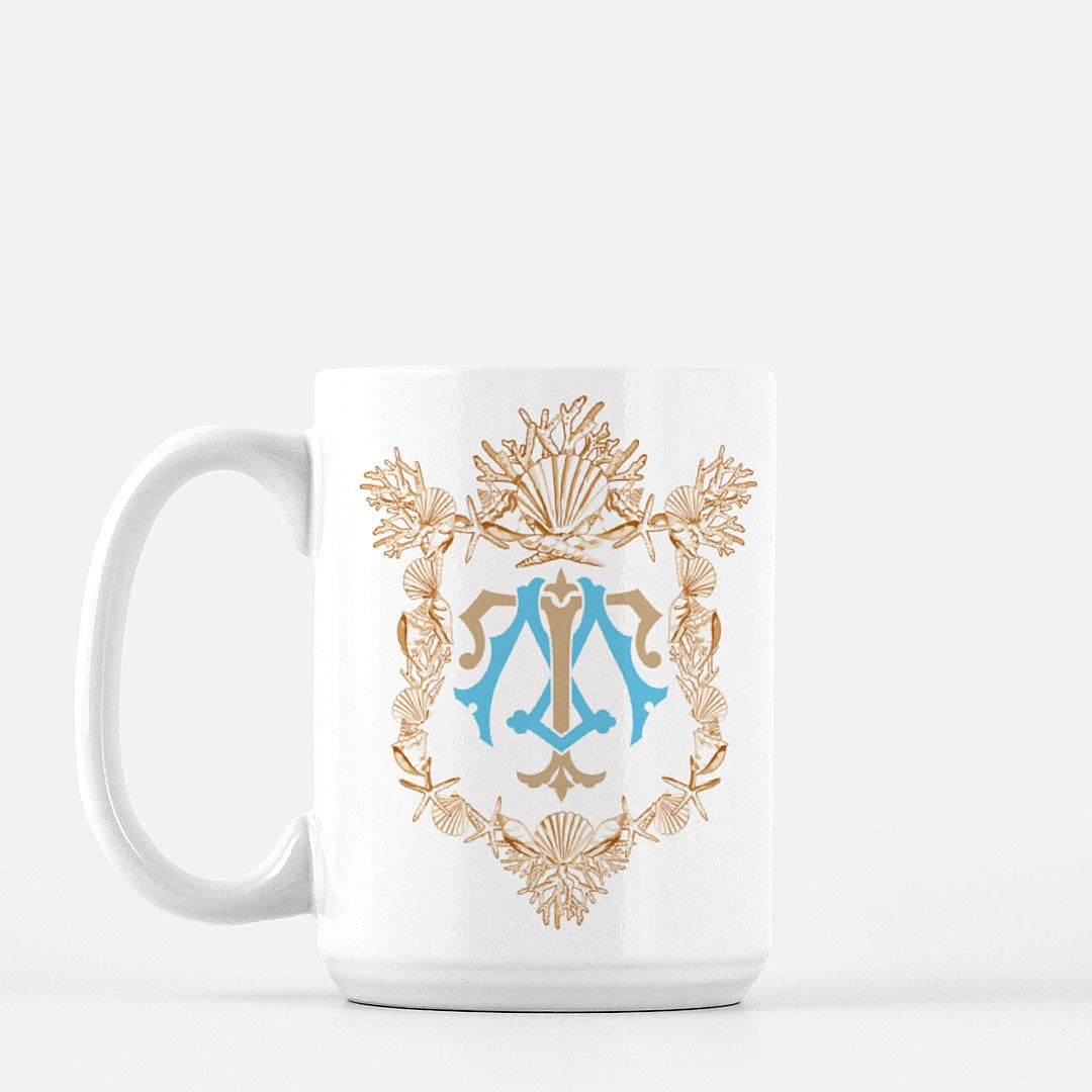 Seashell Custom Crest Mug, Driftwood 1 Seashell Custom Crest Mug, Driftwood
