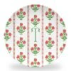 Apple Block Print Single Personalized 10" Dia. Single Melamine Plate