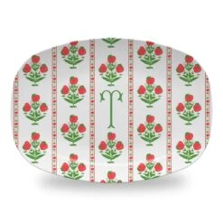Apple Block Print Personalized Melamine Platter