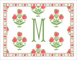 Apple Block Print Personalized Folded Note Cards