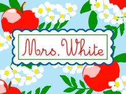 Apple Blossom Personalized Folded Note Cards