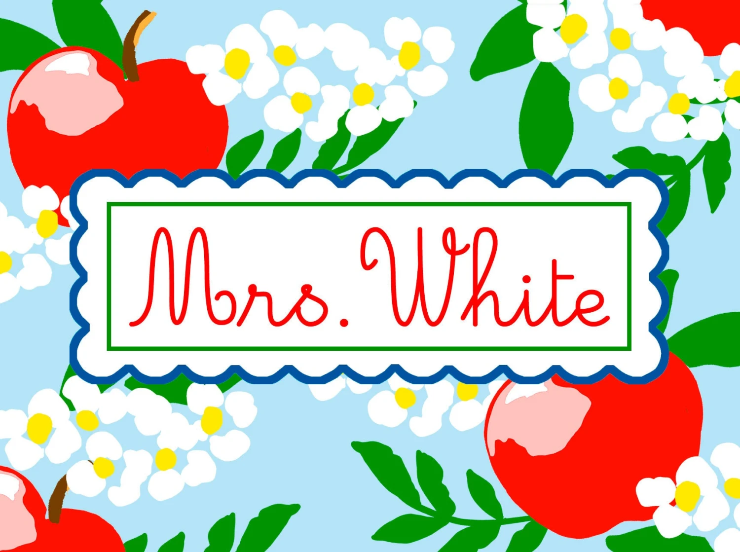 Apple Blossom Personalized Folded Note Cards 1 Apple Blossom Personalized Folded Note Cards