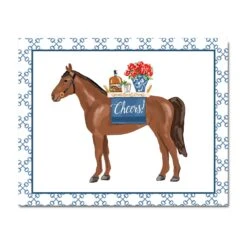Cheers To Race Day Derby Fine Art Print With Horse Bit Trellis Border