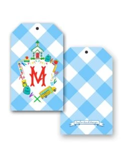 School Crest Personalized Hang Tags