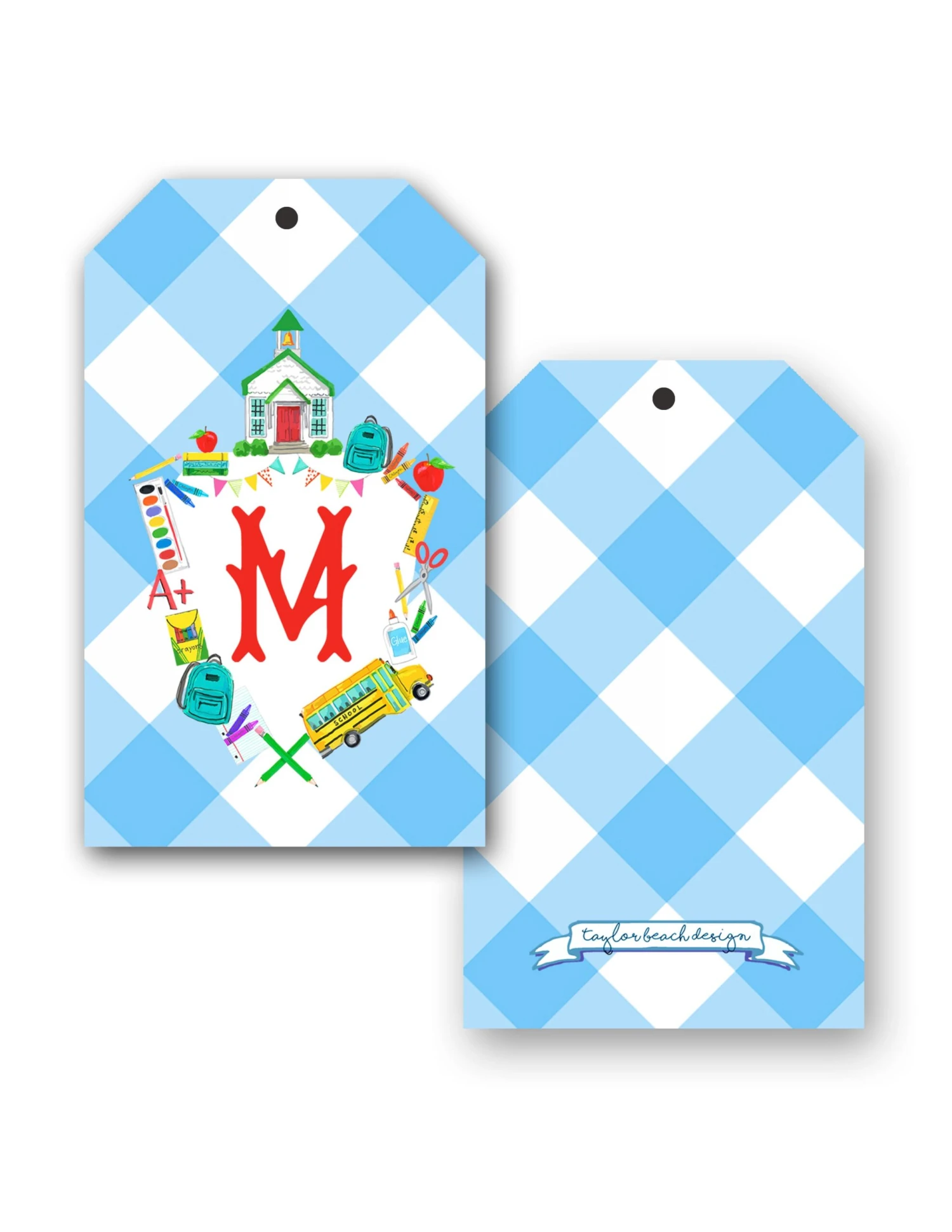 School Crest Personalized Hang Tags 1 School Crest Personalized Hang Tags