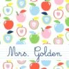 Apple Orchard Personalized Folded Note Cards, Crisp White