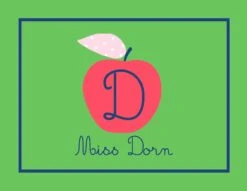 A Is For Apple Personalized Folded Note Cards, Granny Smith