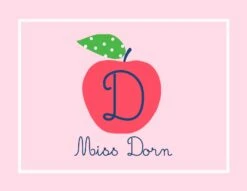 A Is For Apple Personalized Folded Note Cards, Honeycrisp