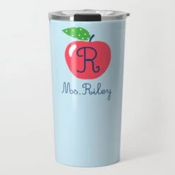 A Is For Apple Personalized Travel Tumbler, Blue Skies