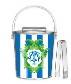 Banana Leaf Crest, Aegean, 3 Qt. Acrylic Ice Bucket