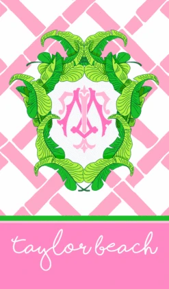 Flamingo Banana Leaf Crest Enclosure Cards