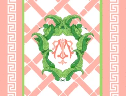 Banana Leaf Crest, Tropicali, Personalized Folded Note Cards