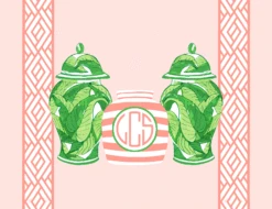 Banana Leaf Ginger Jar Personalized Folded Note Cards
