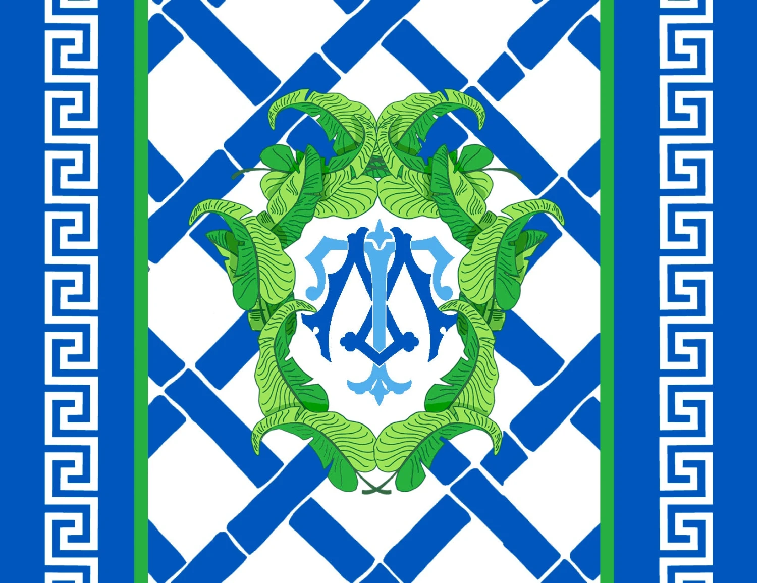 Banana Leaf Custom Crest, Aegean, Personalized Folded Note Cards 1 Banana Leaf Custom Crest, Aegean, Personalized Folded Note Cards