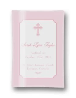 Girls' Baptism Personalized Glass Trinket Dish, 5"x7"