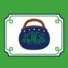Bermuda Bag Personalized Folded Note Cards, Navy & Green