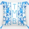 Monkey Trapeze Trellis, Azure, Euro Pillow & Insert, 26"x26"