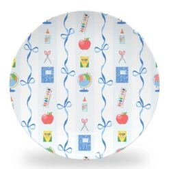 Books & Bows Single 10" Dia. Single Melamine Plate