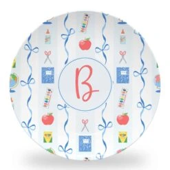 Books & Bows Personalized 10" Dia. Single Melamine Plate