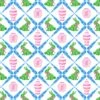 Boxwood Bunnies Chinoiserie Easter Paper Tear-away Placemat Pad, Blue