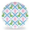 Boxwood Bunnies Set Of (4) 10" Dia. Easter Melamine Plates