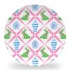 Boxwood Bunnies Set Of (4) 10" Dia. Easter Melamine Plates, Pink