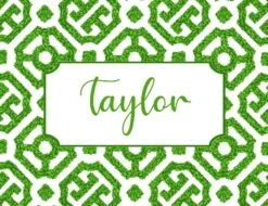 Boxwood Lattice Personalized Easter Folded Note Cards