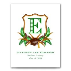 Personalized Graduation Crest For Boys Art Print