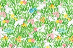 Bunnies In The Garden Paper Tear-away Placemat Pad