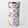 Boxwood Bunnies Chinoiserie Easter Travel Tumbler, Pink