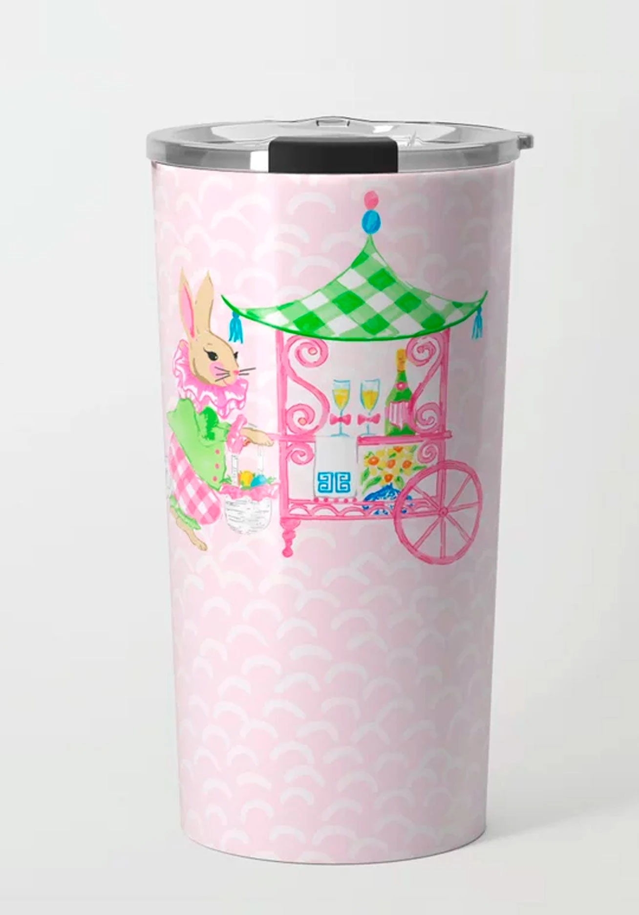 Easter Bar Cart Travel Tumbler, Pink 1 Easter Bar Cart Travel Tumbler, Pink
