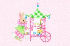 Easter Bar Cart Paper Tear-away Placemat Pad, Pink