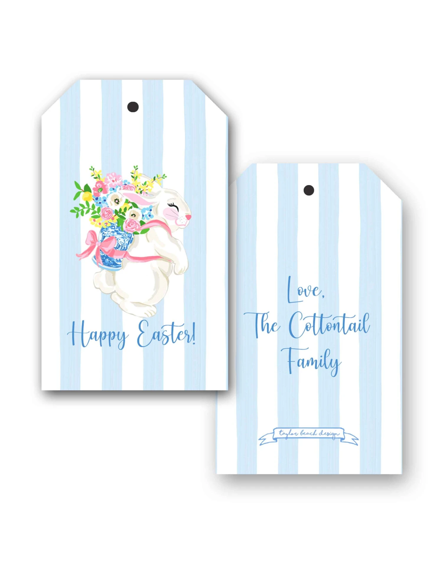 Bunny Bouquet Personalized Easter Hang Tags 1 Bunny Bouquet Personalized Easter Hang Tags