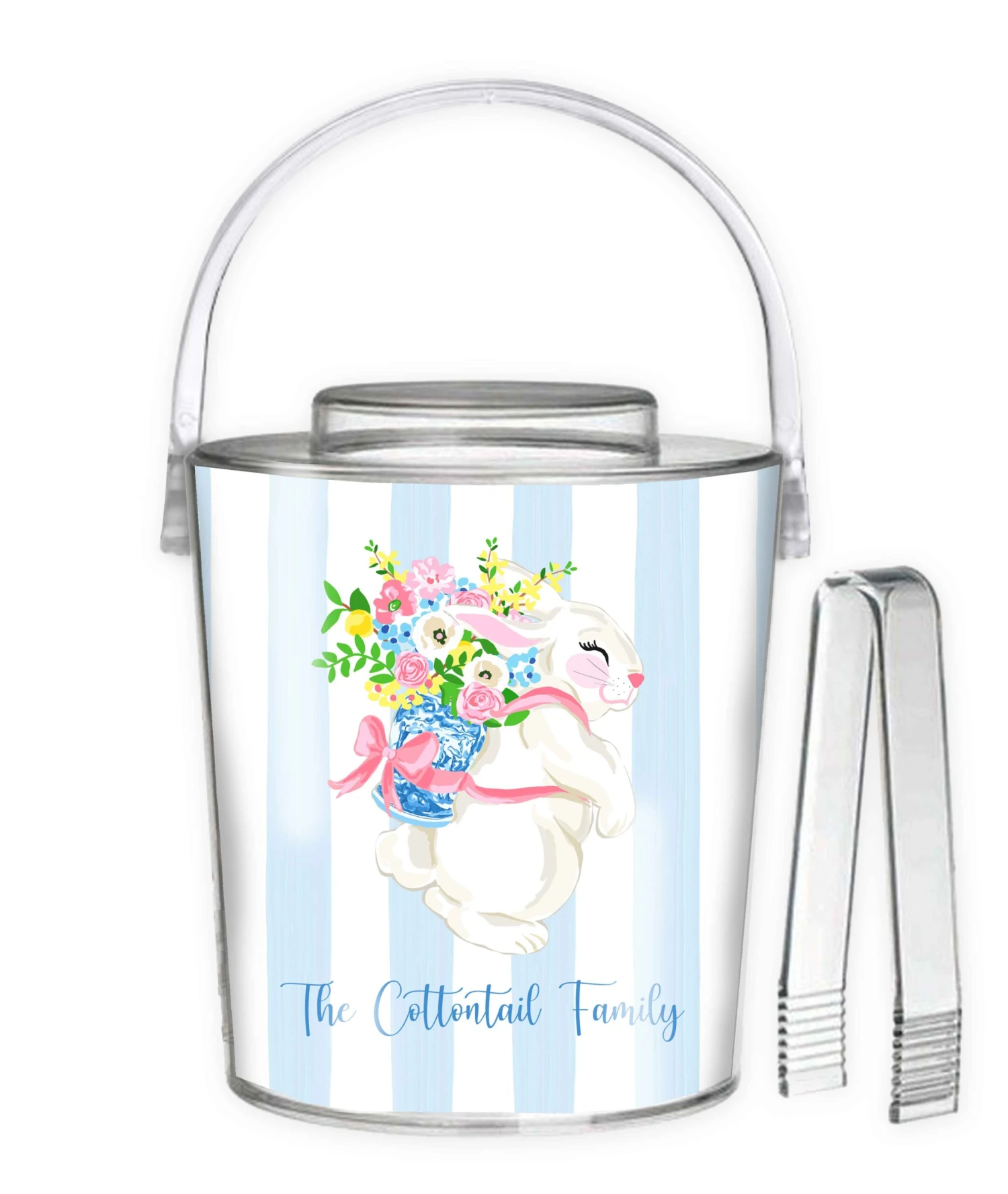 Bunny Bouquet Personalized Ice Bucket 1 Bunny Bouquet Personalized Ice Bucket