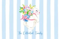 Bunny Bouquet Personalized Easter Paper Tear-away Placemat Pad