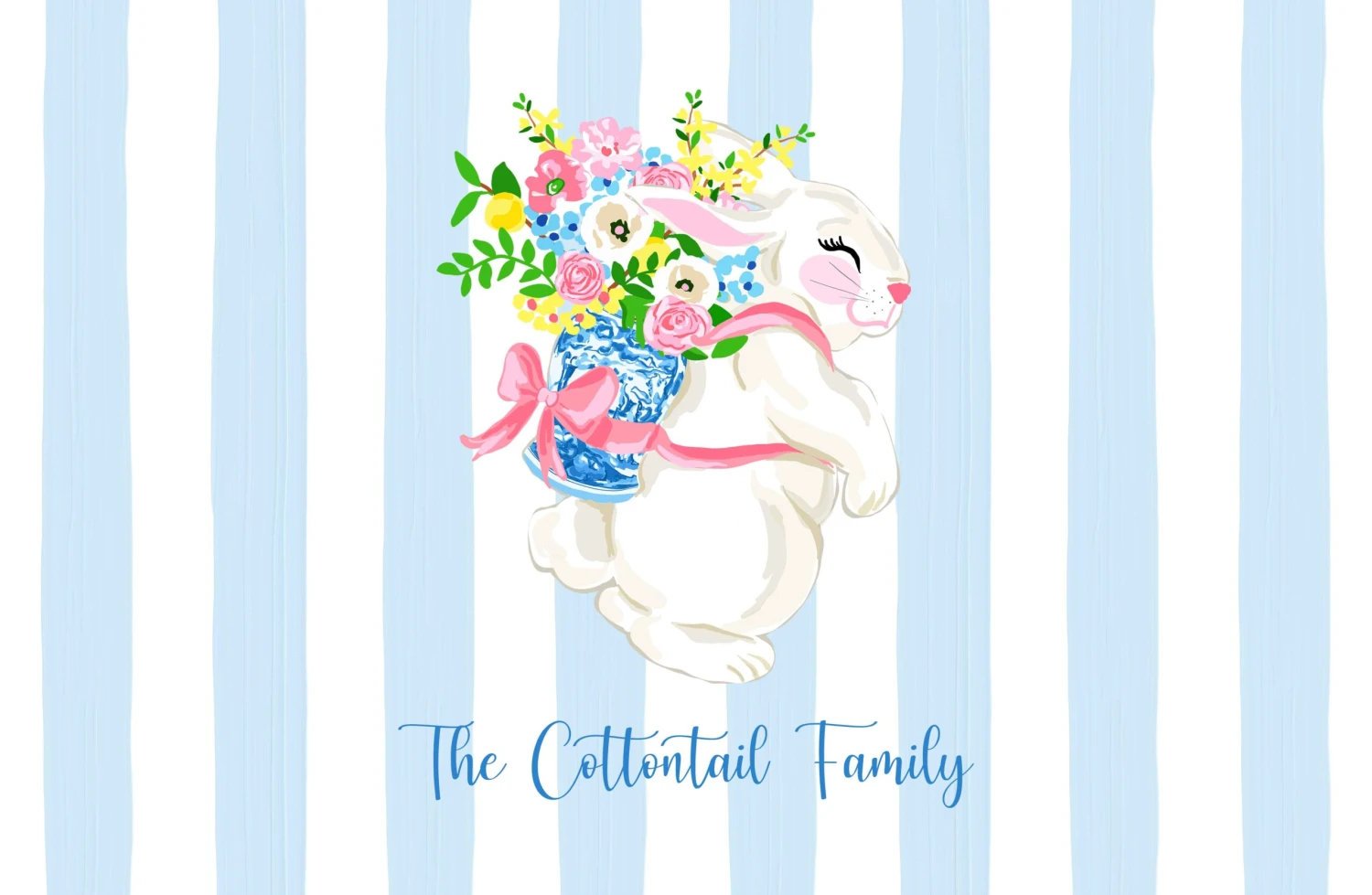 Bunny Bouquet Personalized Easter Paper Tear-away Placemat Pad 1 Bunny Bouquet Personalized Easter Paper Tear-away Placemat Pad