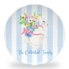 Bunny Bouquet Set Of (4) Personalized Easter 10" Dia. Melamine Plates