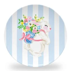 Bunny Bouquet Set Of (4) Easter 10" Dia. Melamine Plates