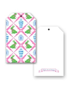 Boxwood Bunnies Easter Hang Tags, Pink