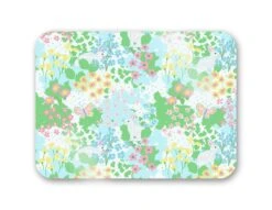 Bunny Garden 16" X 12" Tempered Glass Cutting Board
